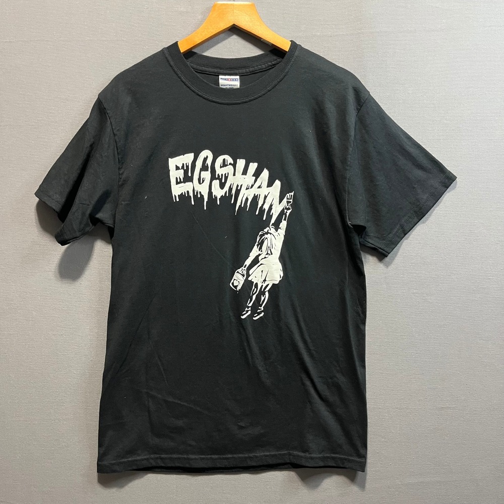 Jerzees Mens Egshan Graffiti Graphic T-Shirt Black Short Sleeve M Heavyweight